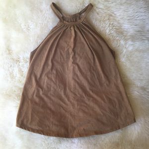 Brown vegan suede tank